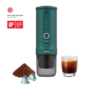 Преносима кафемашина Outin Nano, синьо-зелен цвят