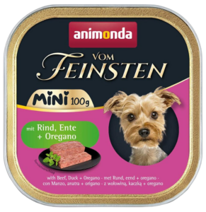 Мокра храна за кучета ANIMONDA Vom Feinsten Adult Mini, Говеждо, патица и риган - 100гр.