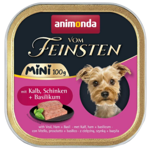 Мокра храна за кучета ANIMONDA Vom Feinsten Adult Mini, Телешко, шунка и босилек - 100гр.