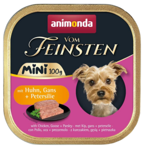 Мокра храна за кучета ANIMONDA Vom Feinsten Adult Mini, Пиле, гъска и магданоз - 100гр.