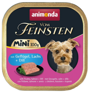 Мокра храна за кучета ANIMONDA Vom Feinsten Adult Mini, Птица, сьомга и копър - 100гр.