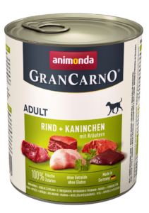 Мокра храна за кучета ANIMONDA GranCarno Adult, Говеждо, заек и билки - 800гр.