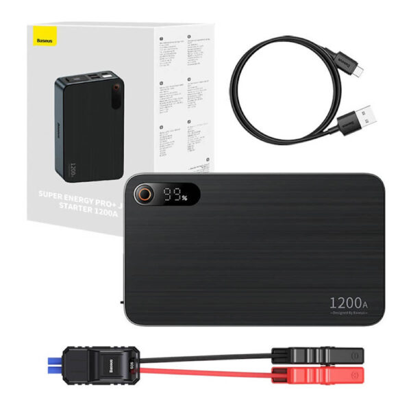 Стартер за автомобил и външна батерия Baseus PRO Plus, 12 000 mAh - Image 2